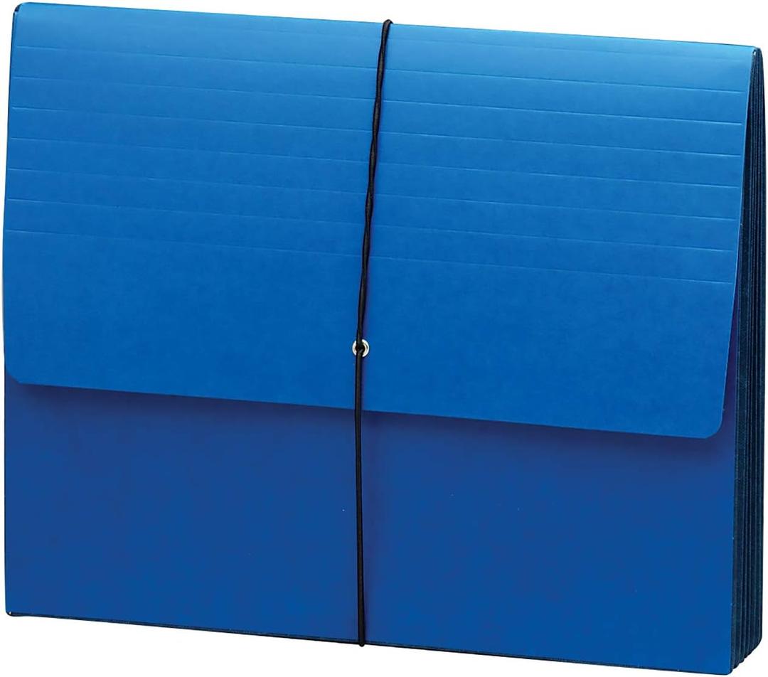 Smead Extra-Wide 5in Expansion Wallets, 12.375 x 10 Inches, Navy Blue, Sold as 1 Unit (71122)