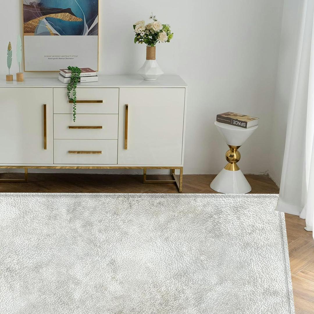 10x8 Washable Area Rug A Grey Paint Limestone Backdrop a White Light Seam Back Flat Subway Small Rugs for Bedroom Bedside Living Room Entryway Kitchen Non Slip Dining Room Throw Rugs Carpet Indoor (Multi1)