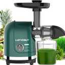 Vegetable Juicer for Celery Wheatgrass Spinach Ginger, Fruit Juicer Machines Slow Masticating Cold Press Juice Extractor Pulp Separated, Quiet Motor, Dishwasher Safe, Easy To Clean, BPA Free (Green)
