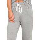 Samring Women Pajamas Sets 2 Piece Short Sleeve Soft Sleepwear Pjs Lounge Set Button Down Nightwear with Long Pants (Gray, XXL)