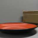TP 18-Piece Dinnerware Set, Melamine Dishes Set with Bowls and Plates, Service for 6, Non-breakable Lightweight Dining Tableware, Black and Red
