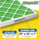 Maycold MERV 13 20x24x1 Air Filter (2-Pack), High-Efficiency Pleated AC & Furnace Filters, Actual Size: 19.70" x 23.70" x 0.75", Individually Wrapped in Plastic