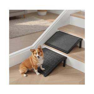 Dog Ramp for Stairs – Non-Slip Pet Steps with Locked-in Carpet & Iron Frame, Helps Senior Dogs & Small Breeds Climb Safely (2-Pack)
