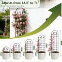2 Pack 47" H x17 W Garden Trellis for Climbing Plants Outdoor - Metal Rustproof Arched Rose Trellis for Outdoor Indoor Roses Potted Vines Cucumbers Clematis Flowers Decorative, Black
