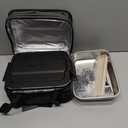 EAST OAK XL 6.3-Cup Cordless Electric Lunch Box for Adults, Heated Lunch Box for Men with Scheduled Heating, Portable Car Food Warmer with Utensils, Two-Tier Bag, Removable Divider (Extra Large, Black)