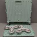 Foldable Utility Cart with Stair Climbing Wheels, Collapsible Rolling Crate with Telescoping Handle, Shopping Trolle Handcart Grocery Book File Tool Art Supplies Teacher Storage Basket(Green)