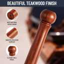 48" Teak Boat Flag Pole for Marine Flags Premium Solid Teak Wood Flagstaff for Yacht Stern Weather Resistant Wooden Flagpole for Boat Dock Yacht Truck Nautical Decor