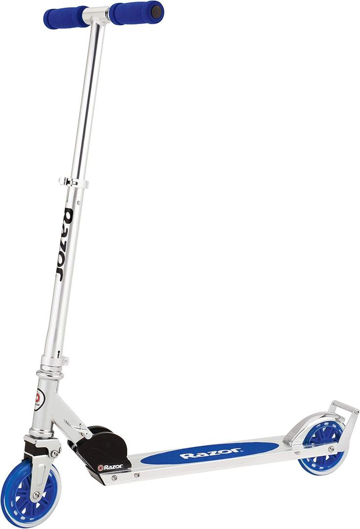 Razor A3 Kick Scooter for Kids Ages 5+ - Larger Wheels, Front Suspension, Wheelie Bar, Lightweight, Foldable, Aluminum Frame, and Adjustable Handlebars
