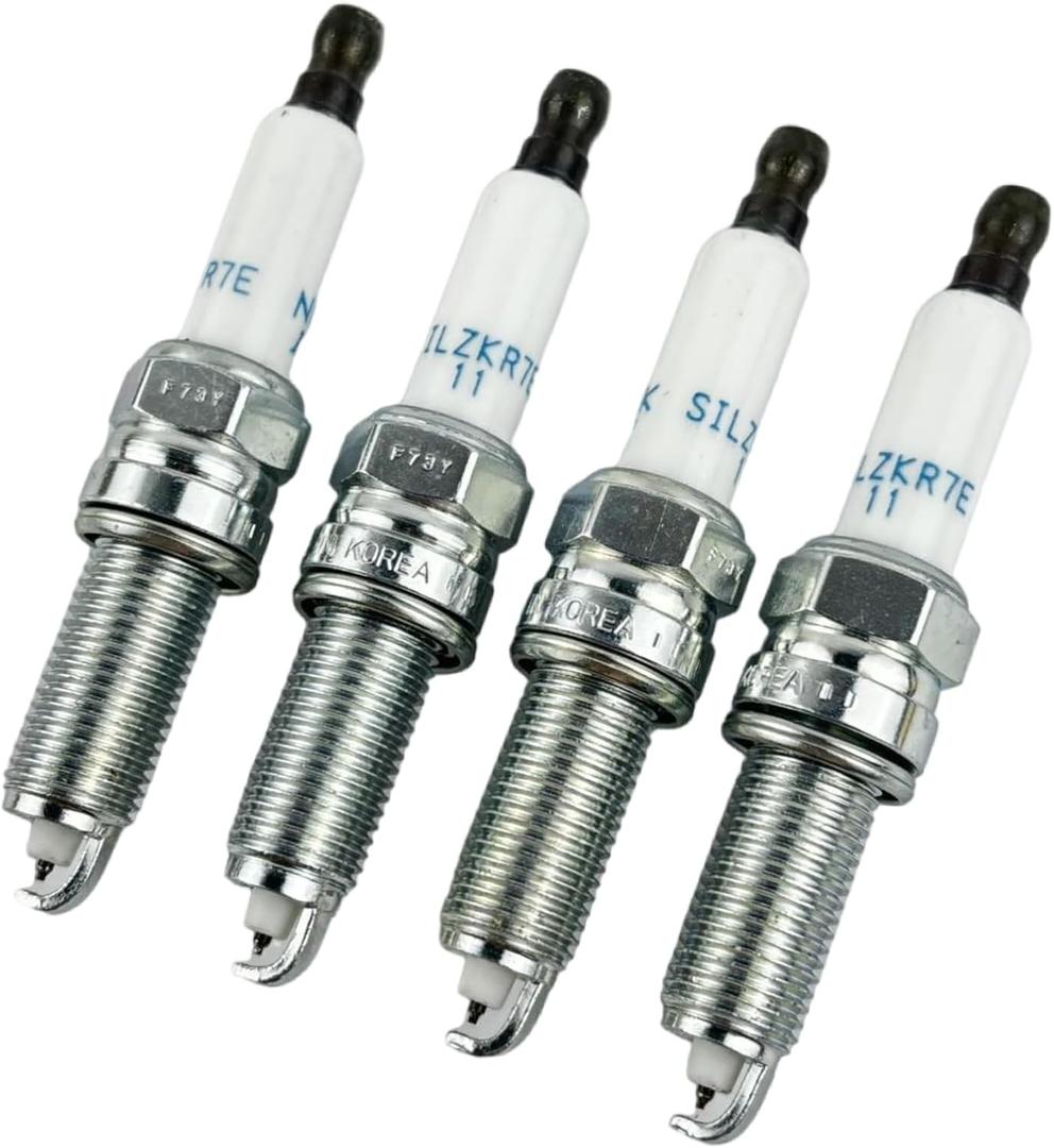 18849-11070 Spark Plug 4-Piece Set (1884911070) - Compatible with Select Hyundai & Kia Models - Premium NGK SILZKR7E11 Replacement - Exact Fit Performance Spark Plugs
