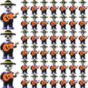 50 Pcs Halloween Day of The Dead Mini Figurines Little Da De Muertos Figures Mariachi Band Mini Skeleton Skull Statue for Hide and Seek Props Window Desk Kitchen Decorations Party Gifts
