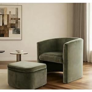 COLAMY 360 Swivel Accent Chair- Comfy Living Room Armchair No-Sag Foam & Sturdy Metal Base with Pillow, Fully Assembled Swivel Accent Single Sofa for Bedroom Living Room, Office, Brown (Set of 1)