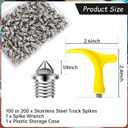 1/8 Inch Track Spikes,Stainless Steel Pyramid Shoe Spikes with Spike Wrench for Track and Cross Country,Replacement Spike Compatible with Sprint Sports Short Shoes