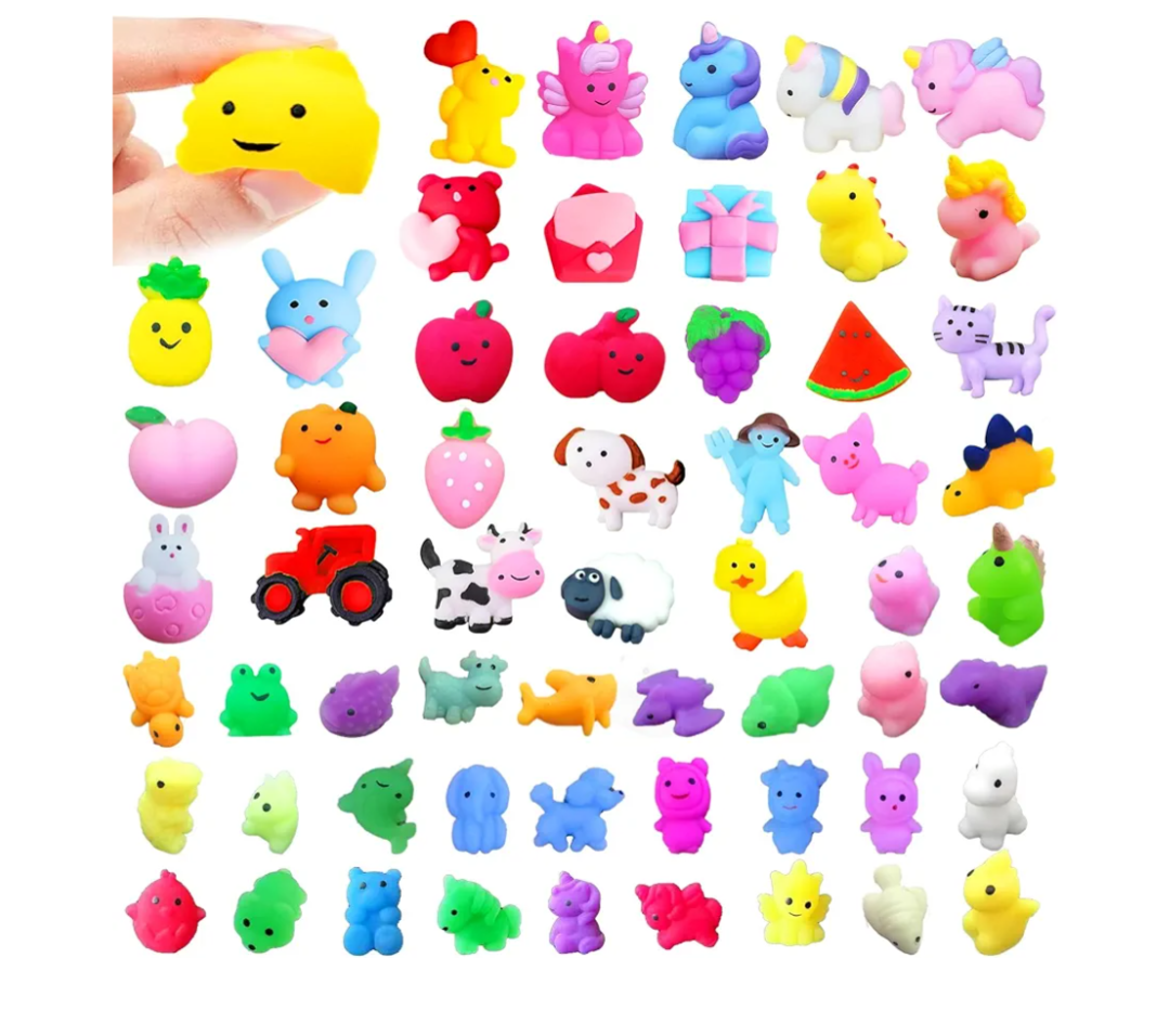 150 Pcs Mochi Squishy Toys Mini Stress Relief Toys Kawaii Squishies Party Favors,Classroom Prizes,Easter Eggs,Birthday Gift,Goodie Bag Stuffers.