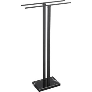 KES Black Towel Racks for Bathroom Freestanding, 37" Equal-Height Standing Towel Rack with Heavy Marble Base, Fits Large Bath Towel, 18/8 Stainless Steel, BTH229-BBK (37" H (Equal-height), Black Marble & Black Bar)