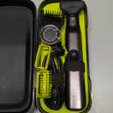 Philips Norelco OneBlade 360 Pro Face + Body, Hybrid Electric Beard Trimmer, Shaver and Bodygroomer, with 360 Blade Technology, Model QP6552/90 (Black/Lime Green)