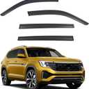 Window Visors Rain Guards Compatible with 2018-2026 Volkswagen Atlas, Side Window Wind Deflectors Vent Shades Out-Channel Accessories, Dark Smoke 4 Pcs, 2019 2020 2021 2022 2023 2024 2025