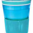 Women Men Snack and Drink Cup Combo All-in-One Tumbler for On-The-Go (Blue Pack of 1)