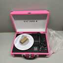 Victrola Journey Bluetooth Portable Suitcase Record Player  with Built-in Speakers, 3 Speed Vinyl Record Player, RCA Out, Headphone Jack (Pink)