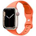 3 x STG Sport Band Compatible with Apple Watch 38mm 40mm 42mm 44mm, Soft Silicone Slim Thin Narrow Replacement Strap Compatible for iWatch SE Series 6/5/4/3/2/1 (Orange, 42/44mm)