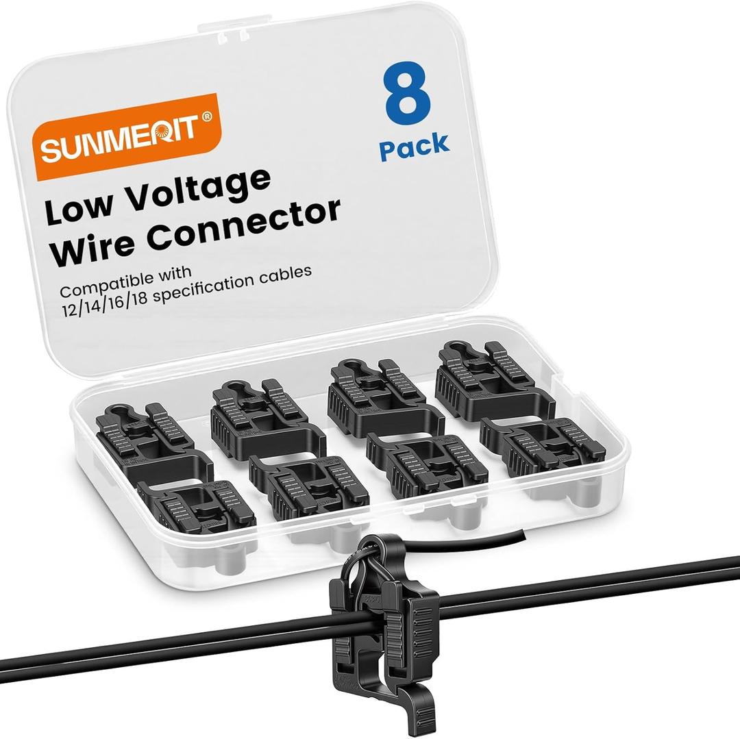 Low Voltage Wire Connectors for Landscape Lighting, Compatible with #12/14/16/18 Gauge Underground Cable for Pathway Lights, Spotlight, In-ground Lights, Waterproof, UL Listed (8)