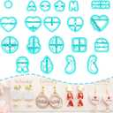 Tainsky Mother's Day Polymer Clay Cutters, Mom Clay Cutters, 20 Shapes Clay Cutter for Polymer Clay Jewelry, Mother Love Mom Polymer Clay Earring Cutters, Mama Earring Cutters for Polymer Clay