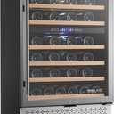 VEVOR Bottled Drinks Cooler, 46 Bottle Dual Zone Bottled Drinks Fridge, Built-in & Freestanding Fridge with Glass Door, Adjustable Shelves, Digital Temperature Control, Bottled Drinks Cooler Refrigerator for Home, Office, Bar