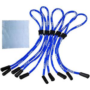 BQLZR Blue Spandex Adjustable Eyeglass String Lanyard Holder Sunglasses Neck Cord Strap Pack of 4