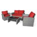 4-piece Rattan Patio Furniture Cushions(Cushions only)