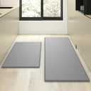 Kitchen Mats for Floor, 2PCS Kitchen Rugs, Cushioned Anti-Fatigue Waterproof Non-Slip Kitchen Mats Set, Ergonomic Comfort Standing Mat for Kitchen, Floor, Home, Office 30" x 17", 60" x 17" 
