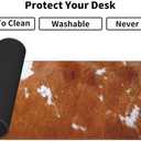 Extended Gaming Mouse Pad with Stitched Edges,Large Non-Slip Rubber Base Mousepad,for Studying Working Office Home,Cowhide Leopard Brown Cow Pattern