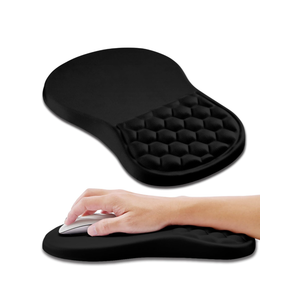 Hokafenle Ergonomic Mouse Pad Wrist Support, Wrist Rest Mousepad for Carpal Tunnel Pain Relief with Integrated Memory Foam Slope Massage Bulge (11.8x7.9 inch,Polar Night)