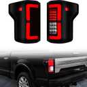 LED Tail Lights Assembly Compatible with Ford F150 2015-2020 Pickup Truck, Smoked Black Rear Lamp Brake Light for F-150 Accessorise, Driver and Passenger Side, Pair