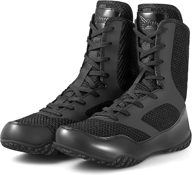 Wrestling Boxing Shoes,Men's High Top Boxing Boots,Women's Non-Slip Boxing Boots,Sports,Fighting,Fitness,Weightlifting,Martial Arts,Boxing Boots Black, Size 7