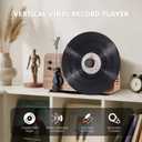 Vintage Record Player with 3-Speed Turntable & Bluetooth, Retro Vinyl Player with Built-in Speakers, Classic Wood Design