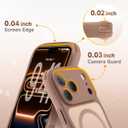 for iPhone 17 Pro Max Case for Women Girls,Compatible with MagSafe,Camera Control,Full Camera Protection, Cute Wave Magnetic Phone Case for iPhone 17 Pro Max,Brown