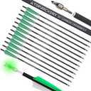 TOPARCHERY Crossbow Bolts 20 Inch12pcs with Lighted Nocks(6pcs), Carbon Crossbow Arrows for Practice Outdoor Hunting (Green)