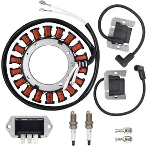 237878-S 15/20 AMP STATOR Compatible for Kohler KT600 KT610 KT620 KT725 KT730 KT735 KT740 KT745 With Ignition Coil Voltage Regulator Spark Plugs 20HP 21HP 22HP 23HP 24HP 25HP 26HP