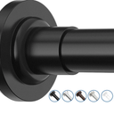 Shower Curtain Rod Adjustable 32-75 Inch, Spring Tension Shower Rods Stainless Steel Telescoping Curtain Rod for Bathroom or Windows, No Drilling, No Slip, No Rust, Black