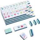 160 Acrylic 4 Layer Engraved American Mahjong Tiles Set with Carrying Bag and Accessories, 1.26 Mahjong Tile Set (Green)