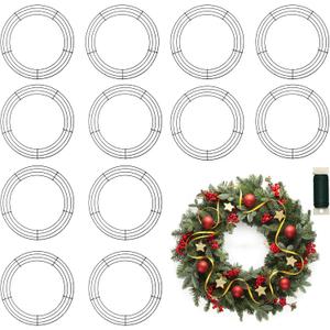 Sekcen 12 Pack 12 Inch Metal Wreath Frame Wire Wreath Form for Crafts Christmas Decoration