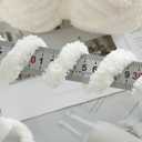 8 Pack Chunky Chenille Yarn for Crocheting & Knitting, 29.5yds 5 oz Each Skein Soft Fluffy Kitting Set, Thick Velvet Plush Yarn for Handcrafts Weaving Making Blankets (White Grey)