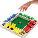 Nicecho Shut The Box Dice Game,2-4 Player Family Wooden Board Table Math Games for Adults and Kids, 8 Dices Classics Games for Classroom,Home,Party or Pub