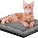 K&H PET PRODUCTS Self-Warming Cat Bed Pad, Self Heating Pad for Outdoor Cat Houses, Warming Mat for Indoor Pet Beds & Furniture, Reversible Blanket, Machine Washable - Small 21 X 17in Gray/ Black