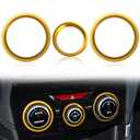 Auovo AC Climate Control Knob Outer Ring Covers Accessories for Subaru Crosstrek 2018-2022 2023 / Impreza 2017-2023 / Forester 2019-2024 Interior Air Condition Switch Control Trim (Gold)