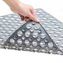 Nonslip Bath Tub Shower Mat with Suction Cups, Extra Soft TPE Bath Mat for Kids, Bathtub Bathroom Mats, Machine Washable, Smooth/Non-Textured Tubs Only, 30L x 17W Inch (Light Gray)