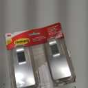 Command 10 lb Satin Nickel Curtain Rod Hooks, 2 Hangers and 4 Strips, No Drilling Home Decor and Room Decor, Use with Rod Diameters 0.5-0.75"