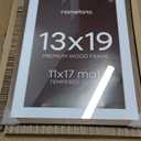 Homeforia 13x19 Picture Frame Brown, High End Dark Oak 13x19 Wooden Frames with Mat 11x17, 13 x 19 Walnut Wood Poster Frame Matted to 11 by 17, 19x13 Hanging Frames, Tempered Glass, Wall Kit, Set of 1