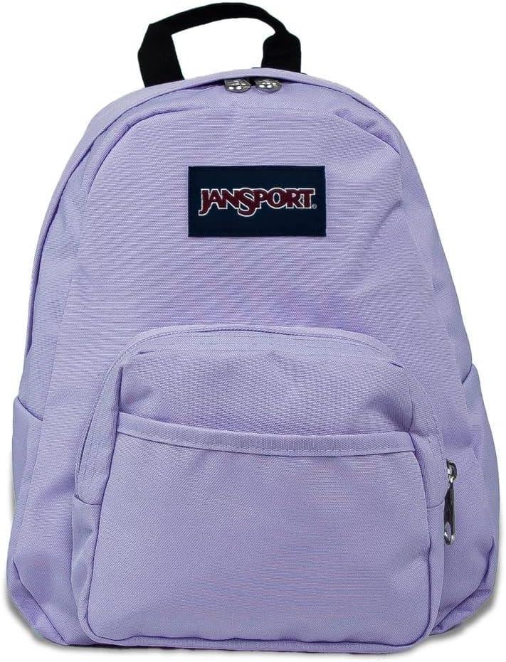 JanSport Half Pint Mini Backpack, 10.2 L - Durable Mini Bag Purse with Adjustable Shoulder Straps, Single Main Compartment, Zippered Stash Pocket, Pastel Lilac