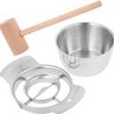 ABOOFAN Pomegranate Peeler and Deseeder Tool Set 6.88×4.72×2.75 In – Stainless Steel Seed Remover with Wooden Hammer for Effortless Aril Extraction and Mess-Free Fruit Prep – for Kitchen, Home Cooks,