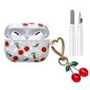 Compatible with AirPods Pro 2 Case, Cute Pretty Aesthetic AirPod Pro 2 Case Cover with Cherry Keychain, Premium TPU Protective Shockproof Case for Women Girl (Cherry, for airpod pro 2nd Gen)